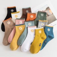 5/8双袜子女韩版中筒袜秋冬棉袜ins潮长筒袜日系可爱长袜加厚莎丞