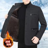 秋冬季中老年男装加绒爸爸装加棉衣服老人秋装父亲夹克衫爷爷外套莎丞
