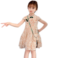 女童连衣裙夏装2021新款洋气儿童汉服中国风小女孩雪纺薄款碎花裙莎丞