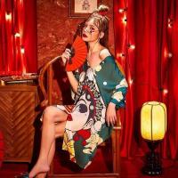 2022新款国潮风京剧脸谱睡衣女冰丝个性宫廷古风夏季仿真丝绸睡裙女莎丞