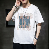 新款男潮牌短袖T夏季圆领印花宽松运动男装半袖潮流上衣莎丞