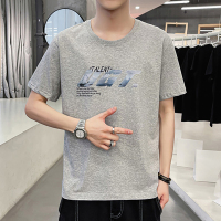 夏季男士短袖t恤宽松棉质白上衣服圆领男装半袖潮流体恤 莎丞