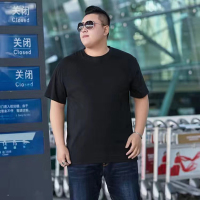 男士棉质短袖t恤夏季纯色大码宽松半袖胖子大号背心打底上衣男装莎丞