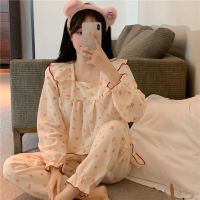 睡衣女春秋款纱布棉长袖2022年新款网红风薄款可外穿家居服莎丞