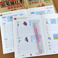 全4本幼儿汉字笔画笔顺描红本练字帖儿童识字书幼小衔接幼儿园教材3-5-6岁学写字偏旁部首练字本拼音看图识字学前教育书籍小
