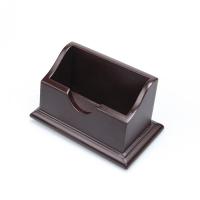 汇星多功能木质笔筒办公桌面创意摆件时尚笔座组合名片收纳盒 单层酒红