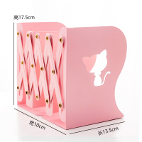 新款创意书立 可伸缩书立架活动书夹可调节书架折叠书靠书挡 小猫中号粉色