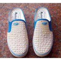 洞洞鞋女高跟网状鸟巢凉拖鞋厚底按摩软底亲子包头2016新款 天蓝色(偏小两码) 36