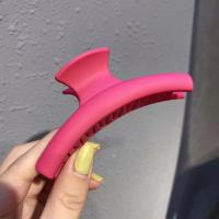 韩国东大门同款磨砂树脂彩色抓夹ins少女网红刘海抓百搭发夹 粉色 抓夹