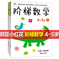 2册邦臣小红花阶梯数学4-5岁上下幼儿逻辑思维训练儿童益智书全脑开发趣味启蒙游戏书左脑右脑提高孩子专注力记忆力儿童读