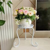 欧式加厚铁艺花架多层客厅落地阳台折叠花架特价 单盘白色(26cm)