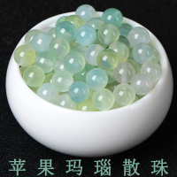 天然苹果玛瑙散珠子diy水晶手工饰品配件材料串珠圆珠整 苹果玛瑙6mm[30]
