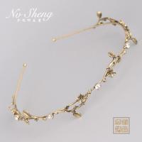 女神巴洛克奢华希腊风复古金属感树叶水钻珍珠细发箍头箍发饰 主图树枝款1070