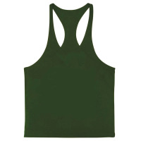 肌肉兄弟特价清仓男士健身健美运动训练宽松工字跨栏肌肉跑步背心 军绿色 S