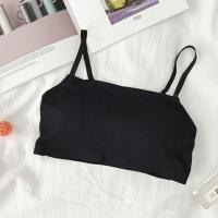 裹胸女黑色抹胸聚拢夏季学生无钢圈后背交叉吊带露肩上衣背心内衣 黑色 均码