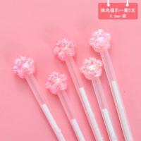 网红吊坠笔可爱超萌韩版女生少女心中性笔可爱学生用黑笔卡通水笔 芭比粉色