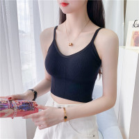 美背吊带网红小背心抹胸内衣女学生高中少女吊带裹胸聚拢文胸 黑色 均码(80-135斤)