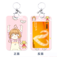 美少女小樱证件套学生饭卡公交地铁门禁挂绳钥匙幼儿园接送卡 [单卡套+送钥匙扣]举手小樱