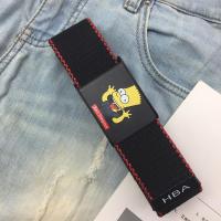 韩版皮带男女潮ins个性青年学生帆布腰带百搭简约休闲平滑扣裤带 辛黑 110cm