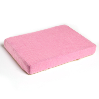 加厚海绵学生凳子垫教室服装厂员工制衣厂带绑带亚麻椅子屁股坐垫 粉色 34X25X3cm