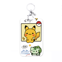 皮卡丘卡套证件套学生饭卡公交卡地铁校园接送卡挂绳钥匙挂脖门禁 白色