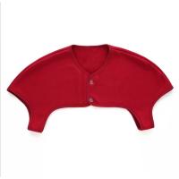 护肩颈椎坎肩特价睡觉保暖空调房月子中老年护肩膀纯棉加绒护肩 深酒红色 M90-100斤