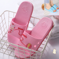 9.9专区凉拖鞋女夏季情侣男女居家拖轻便柔软。 粉色+天蓝 (背影猫) [36-37]+[36-37]