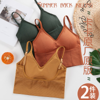 内衣女学生高中少女抹胸无钢圈美背吊带网红卡卡文胸裹胸背心 卡卡款— 黑色 S(70—110斤)