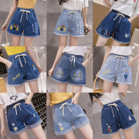 牛仔短裤女大码学生胖妹妹阔腿裤2021夏季松紧腰宽松显瘦百搭热裤 收藏加购送 S 建议 80-95斤