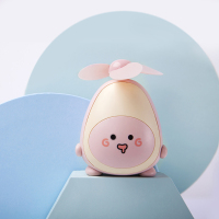 USB小风扇学生手持充电风扇地摊风扇卡通创意迷你LED化妆镜小风扇 粉色