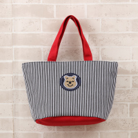 女包小熊便当包学生饭盒袋午餐带饭包妈咪包饭盒包帆布妈妈手提包 横版黑