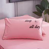 纯棉枕套全棉枕头套纯色双人单人学生宿舍枕芯套48x74cm一对装 玉 48cmX74cm