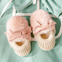 儿童棉拖鞋包跟秋冬女童可爱公主室内家居拖鞋冬季毛毛宝宝棉鞋