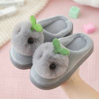 儿童棉拖鞋冬男女童卡通毛绒保暖1-3岁2防滑厚底大中小童宝宝拖鞋 灰色 24/25码(内长15CM 适合1-2周岁)