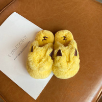 儿童棉拖鞋亲子款室内家居防滑软底卡通可爱男童女童小童宝贝拖鞋 闪电黄色 38-39(适合平时37-38脚穿)