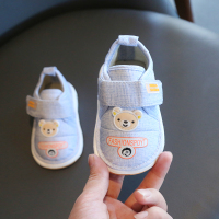 宝宝叫叫鞋春秋0-1-2岁学步鞋软底防滑男婴儿透气幼儿女不掉布鞋 叫叫鞋单鞋蓝色 13码(内长11.5厘米)