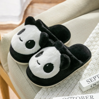 儿童棉拖鞋女童可爱男童秋冬季卡通亲子一家三口室内防滑毛毛棉拖 大熊猫 24-25码内长17cm适合3-4周岁