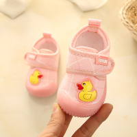 实心底非常软宝宝鞋果冻底帆布鞋男女童鞋学步鞋透气单鞋春秋幼儿 粉红色 内长13.5cm