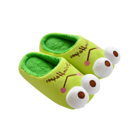 儿童棉拖鞋男童包跟宝宝家居鞋女童卡通可爱室内防滑家用鞋秋冬季 青蛙宝宝 内长15cm鞋外长17cm
