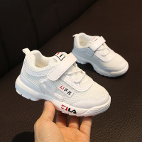 儿童棉鞋子2021年新款冬季女童加绒运动鞋防滑中大童老爹鞋男童鞋 白色/8818 内长19cm 31码