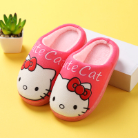 秋冬半包跟儿童棉拖鞋男童宝宝室内保暖卡通中大童鞋女童毛毛拖鞋 西瓜红 200/28-29码内长18厘米