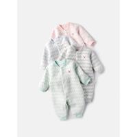 婴儿连体衣内衣春秋季三层夹棉保暖睡衣秋冬季加厚幼儿衣服