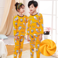 儿童睡衣秋冬季加厚款法兰绒男孩男童珊瑚绒家居服女宝宝暖暖套装 大胡子 100码【建议身高90-100cm】