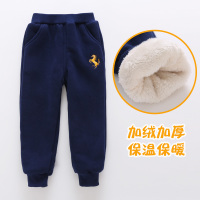 宝宝童裤3棉裤4加绒加厚10冬天6岁5儿童男童外穿保暖运动裤子新品 1956宝蓝色（加绒加厚) 110码建议身高10