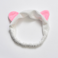 洗脸化妆发带女网红敷面膜压发箍韩国简约头套可爱公主束发带宽边 猫耳款白色