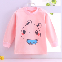 婴儿秋装上衣长袖女宝宝秋衣上衣单件内衣纯棉打底衫男夏春衣服 杰茜卡兔(粉) 80cm