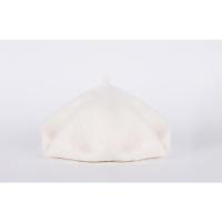 儿童贝雷帽女童羊毛呢宝宝南瓜帽婴儿男童纯色画家帽子小童亲子帽 白色 3-10岁 头围50-53cm 请选择适合头围的帽子