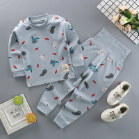 春秋儿童内衣高腰套装纯棉薄款男童女童睡衣宝宝婴儿全棉秋衣秋裤 蓝色兔子 66cm