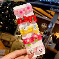 儿童皮筋不伤发女孩扎头发无接缝毛巾圈发圈女童头绳女公主可爱 玫花10件套袋装