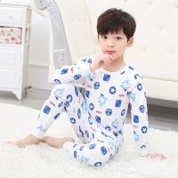 宝宝秋衣秋裤棉男童女童长袖儿童保暖内衣套装春季睡衣小孩纯棉 小鲨鱼(套装) 100cm